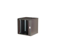 Equip EPM-12-6060-B-CBAA Rack Mural 12U Acier Noir Porte Verre Trempé 600x600mm Profondeur Montage 32-45cm Rails 1.5mm Kit Montage Inclus