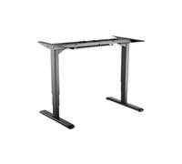 Equip ERGO Cadre de bureau électrique assis-debout double moteur, 100kg, 62-128cm, 100-220cm largeur plateau, acier/plastique, noir, CE/RoHS