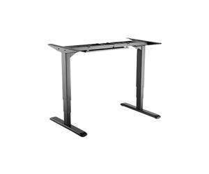 Equip ERGO Cadre de bureau électrique assis-debout double moteur, 100kg, 62-128cm, 100-220cm largeur plateau, acier/plastique, noir, CE/RoHS