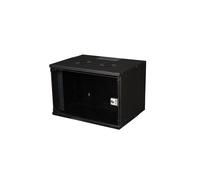 Equip EWM-07-5440-B Rack Mural 7U Acier Noir, Porte Avant Verre Trempé, Profondeur 400mm, Charge Max 9.06kg, Fourni Pré-assemblé