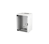 Equip EWM-09-3030-G Rack mural 9U Acier Gris clair Porte verre trempé 300mm profondeur interne 2 postes verrouillage clés assemblage pré-monté