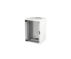 Equip EWM-09-3030-G Rack mural 9U Acier Gris clair Porte verre trempé 300mm profondeur interne 2 postes verrouillage clés assemblage pré-monté