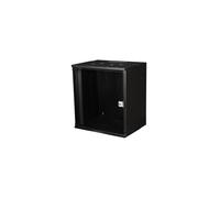 Equip EWM-12-5440-B Rack mural 12U Acier Noir Porte Verre Trempé 400mm profondeur interne 39.5cm Kit montage mural inclus