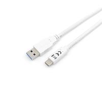 Equip Kabel USB-A 3.2 -> C St/St 1.00m 3A/20V ws