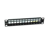 Equip Keystone 769331 Panneau de Brassage blindé à 12 Ports Noir 10"