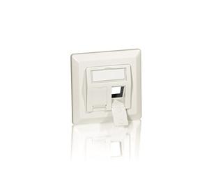 Equip Lot de 2 Cadres RJ45 encastrés Blanc nacré