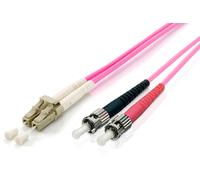 equip - Cordon de raccordement - ST multi-mode (M) pour LC multi-mode (M) - 5 m - fibre optique - duplex - 50 / 125 microns - OM4 - sans halogène -