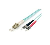 equip LWL Patchcâble LC/ST 50/125µ duplex OM3 turquoise 0,5m