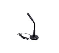 Equip Microphone de Table USB Noir 245340 : Sensibilité -47dB, 100-16000Hz, Connecteur USB Type-A, Câble 1.2m, Plug & Play, Dimensions 80x240x80mm