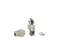 Equip Module Keystone 767222 - RJ-45 Femelle Cat6a Blindé, Connecteur LSA, AWG 23/26, Argent, Plat - Dimensions 16.3x21.4x38.5mm - Pack de 8