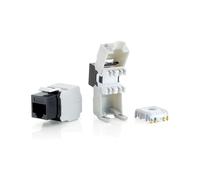 Equip Module Keystone 769211 Noir/Blanc, Contacts Or, Certifié IS0/IES 11801, EN 50173. Dimensions: 18.1x24.5x41mm, Poids: 112g.