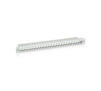 EQUIP Panneau de brassage cat.6 24 ports pour jacks Keystone 1UH gris Support de câble Câble de terre blindé