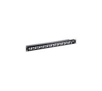 equip - Panneau de raccordement avec agencement de câbles - CAT 6a - STP - noir, RAL 9005 - 1U - 19" - 24 ports - pour P/N: 125496, 767121
