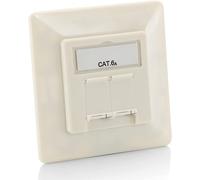 Equip Panneau frontal apparent Cat6A 2x RJ45 RAL 9010 blanc pur