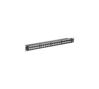 equip Patch Panel - Panneau de raccordement avec agencement de câbles - CAT 6 - UTP - noir, RAL 9005 - 1U - 19" - 48 ports