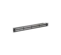 equip Patch Panel - Panneau de raccordement avec agencement de câbles - noir, RAL 9005 - 1U - 19"" - 48 ports