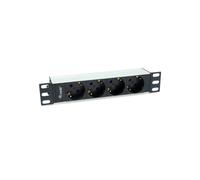 Equip PDU 333311, 4 Prises Type F, 1U, 16A, 220-240V, Câble 1.5m H05VV-F 3G 1.5mm², Montage Horizontal, Noir/Argent, Certification CE