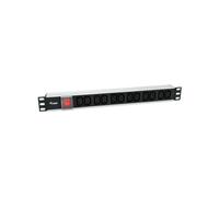 Equip PDU 333318 1U 12 Prises C13 Boîtier Aluminium Noir/Argent 220-240V 10A Câble 1.8m Certification CE/RoHS
