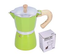 equip Pot à café 300ML, cafetière sur cuisinière, bouilloire en alliage d'aluminium, 6 tasses, cafetière à expresso pour cuisinière à gaz, four électrothermique (Verte)