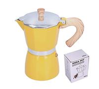 equip Pot à café 300ML, cafetière sur cuisinière, bouilloire en alliage d'aluminium, 6 tasses, cafetière à expresso pour cuisinière à gaz, four électrothermique (Jaune)