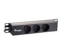 Equip Unité de distribution secteur 333299 – 3 sorties CA 250 V, 3500 W, 1U, 10" – Argent