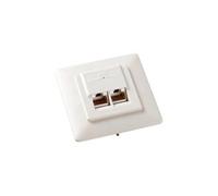 equip - Prise à montage encastré - RJ-45 X 2 - blanc brillant, RAL 9003 (pack de 5)