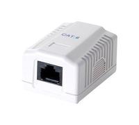 Equip Prise en saillie Cat6 1xRJ45 UTP Premium RAL 9010 Blanc pur Polybag
