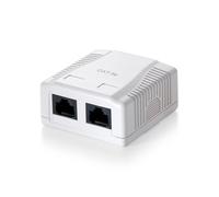 Equip Prise en saillie Cat6 2xRJ45 UTP Premium RAL 9010 Blanc pur Polybag