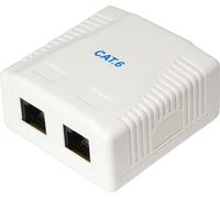 Equip Prise en saillie Cat6 2xRJ45 UTP RAL 9010 blanc pur