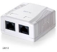 equip - Prise pour montage en surface - CAT 5e - UTP - RJ-45 X 2 - blanc, RAL 9003