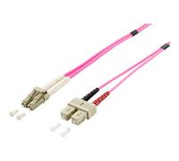 equip Pro - Cordon de raccordement - SC multi-mode (M) pour LC multi-mode (M) - 5 m - fibre optique - duplex - 50 / 125 microns - OM4 - sans halogène - violet