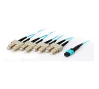 equip Pro - Cordon de raccordement - SC multi-mode (M) pour MTP multimode (F) - 3 m - 3 m - fibre optique - 50 / 125 microns - OM4 - turquoise
