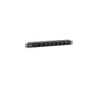 equip pro - Unité de distribution secteur - CA 220-240 V - 3.5 kW - connecteurs de sortie : 8 - 1U - 19" - noir, RAL 9005