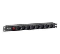 Equip Unité de distribution secteur 333283 1U 19" 8 prises CA 220-240V 3,5 kW noir RAL 9005
