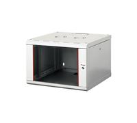 Equip Rack Mural 7U 600x600mm Gris Clair, Porte Verre Trempé, Panneaux Acier Amovibles, Rails 1.5mm, Profondeur de Montage 32-45cm