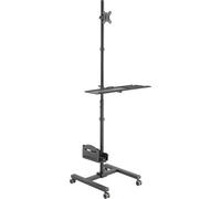 Equip Support au sol 17"-32"/ 1TFT 8kg 1 étagère noir lite Retail
