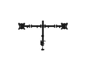 Equip Support Bureau Double Moniteur 13"-27" 16kg VESA 75/100 Aluminium/Acier Inclinaison +/-45° Rotation 180° Extension 45cm Montage Pince