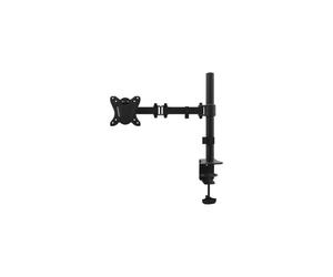 Equip Support Bureau Moniteur 13-27" 8kg VESA 75/100 Pince Aluminium/Acier Inclinaison +/-45° Rotation 180° Gestion Câbles Noir Ref:650151