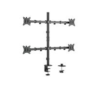 Equip Support Bureau Quadruple 17-32" Fixation Pince, VESA 75x75/100x100mm, Inclinaison +/-45°, Rotation 180°, Charge Max 9kg/écran