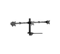 Equip Support Bureau Triple Moniteur 17-27" Ressort à Gaz, VESA 75/100mm, Charge Max 7kg par écran, Inclinaison +/-25°, Rotation 360°, Acier Noir
