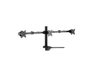 Equip Support Bureau Triple Moniteur 17-27" Ressort à Gaz, VESA 75/100mm, Charge Max 7kg par écran, Inclinaison +/-25°, Rotation 360°, Acier Noir