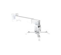 Equip Support Mural Projecteur Blanc Acier, Charge 20kg, Ajustable +/-15°, Oscillation +/-8°, 203x650x237mm, Gestion Câbles, VESA, Ref: 650703