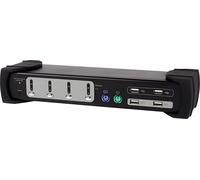 Equip Switch KVM 4x USB/PS2 Dual Monitor noir avec audio