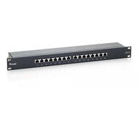 equip - Tableau de connexions - CAT 6e - STP - noir - 1U - 19" - 16 ports