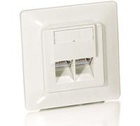 Equip Unterputzdose +Frontplatte 2xRJ45 Cat5e 45° RAL 1013