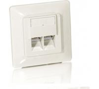 Equip Unterputzdose +Frontplatte 2xRJ45 Cat5e 45° RAL 1013