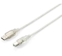 Equip USB Kabel 2.0 A-B St/St 5.0m transparent Polybeutel