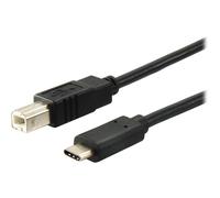 Equip USB Kabel 2.0 C-B 480Mpbs St/St 1.00m schwarz Polybeutel