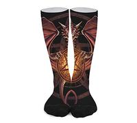 Équipage Chaussettes Boussole Des Étoiles Du Dragon Rouge Chaussettes De Sport Durable Confortables Planche À Roulettes Bonneterie, Pour Running, Sport, Gym, 50cm