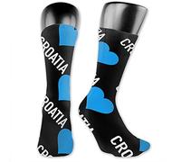 Équipage Chaussettes Coeur Croatie Chaussettes Randonnée Durable Confortables Chaussette De Football, Pour Lété, Running, Trekking, 40cm